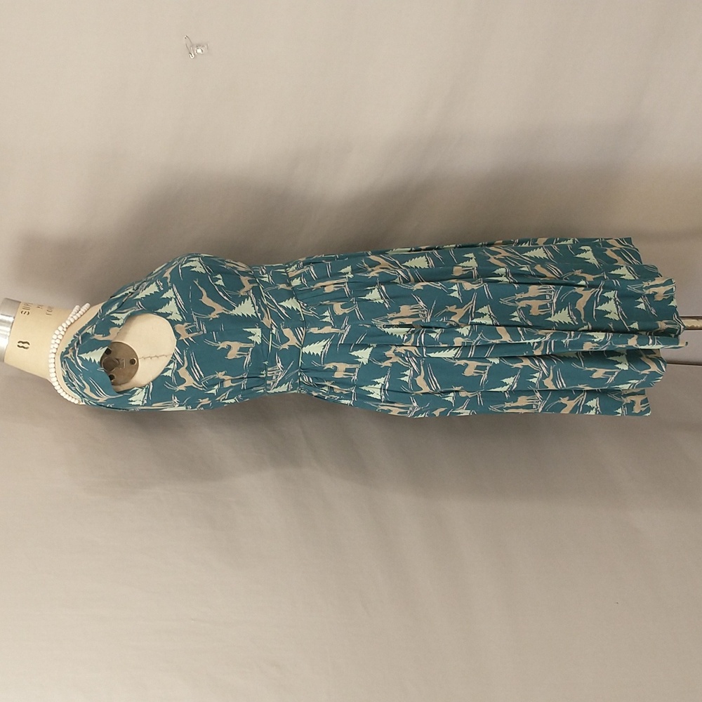 Quality Midi Dress Deer Forest Print Feminine Cap Sleeve Emily and Fin London UK - Picture 4 of 15